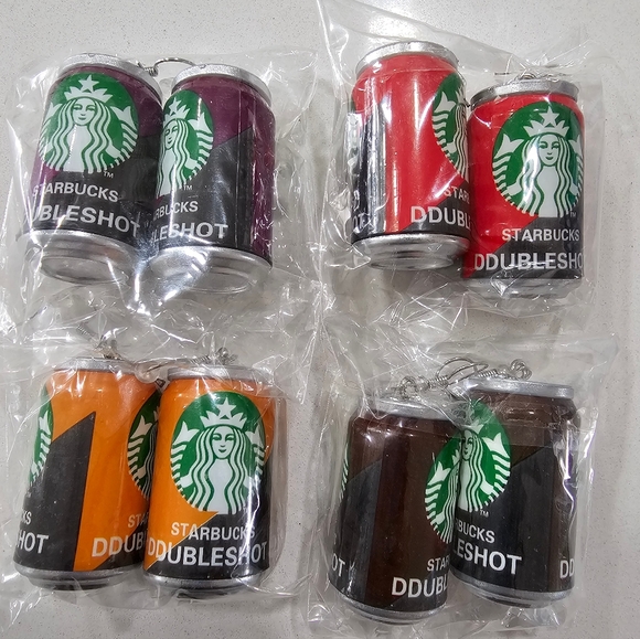 STARBUCKS-INSPIRED DOUBLE SHOT EARRINGS SET - Picture 1 of 1